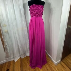 Elegant Fuchsia Strapless Maxi Dress